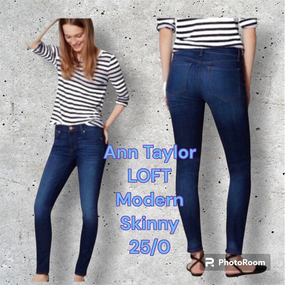 Modern Skinny Ann Taylor LOFT dark wash jeans size 25/0